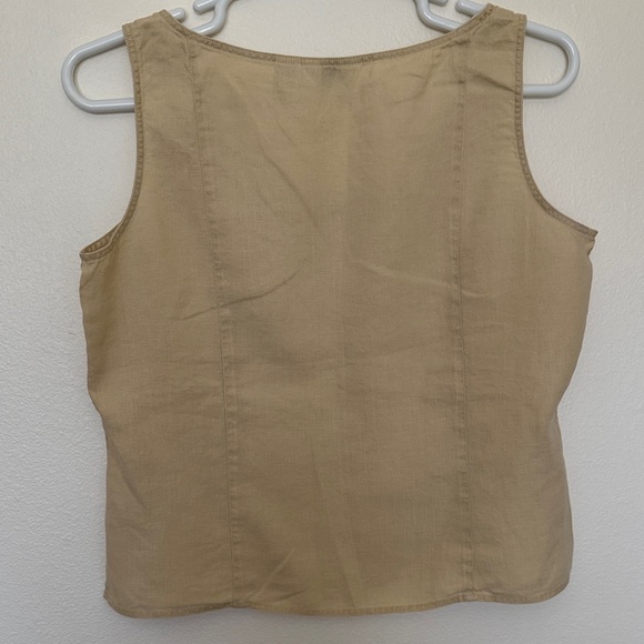 Vintage J. Jill Sleeveless linen Top in Light Gold - Picture 2 of 3